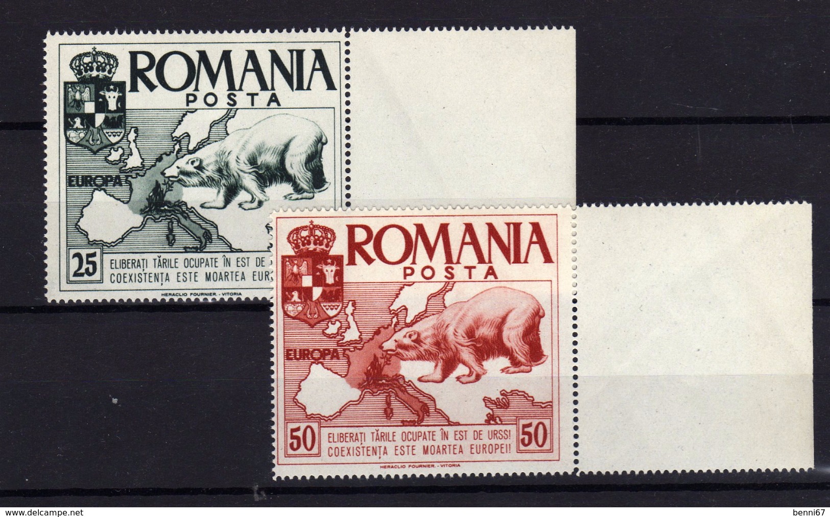 EUROPA Propagande Dissidents Roumanie 1958 Ours Polaire  MNH ** - Autres & Non Classés