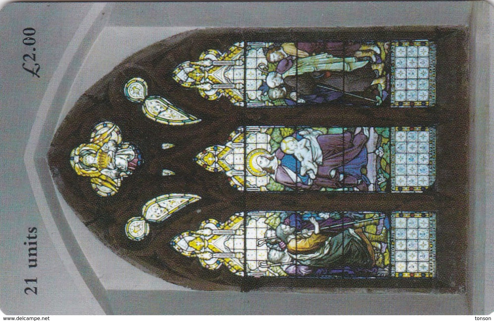 Isle Of Man, MAN 140, Stain Glass Window, Christmas, 2 Scans . - Noel