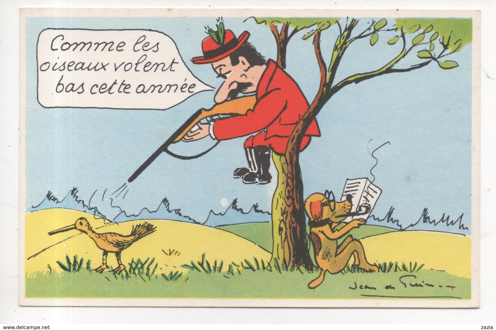 THD 273/  "comme Les Oiseaux Volent Bas Cette Année" Théme Humour Chasse, Illustrée Par Jean De Preissac - Preissac