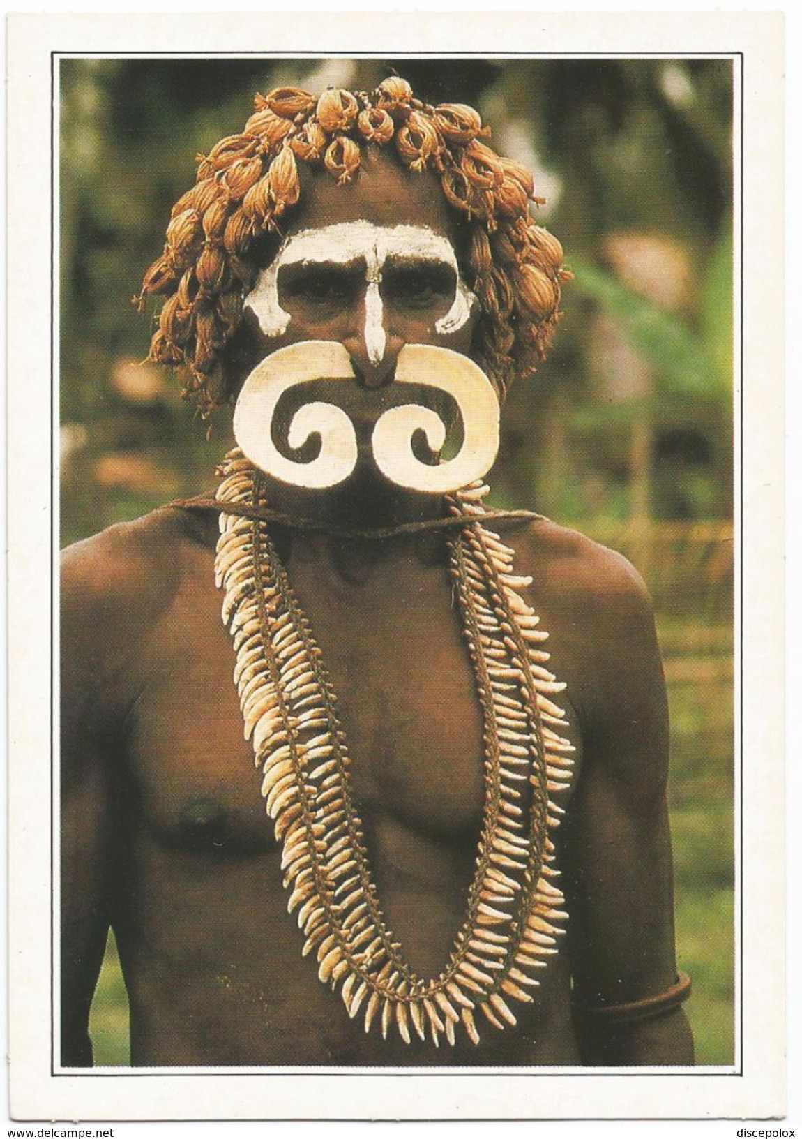 T1739 Papua Nuova Guinea - Guerriero Asmat - Cartolina Con Legenda Descrittiva / Non Viaggiata - Océanie