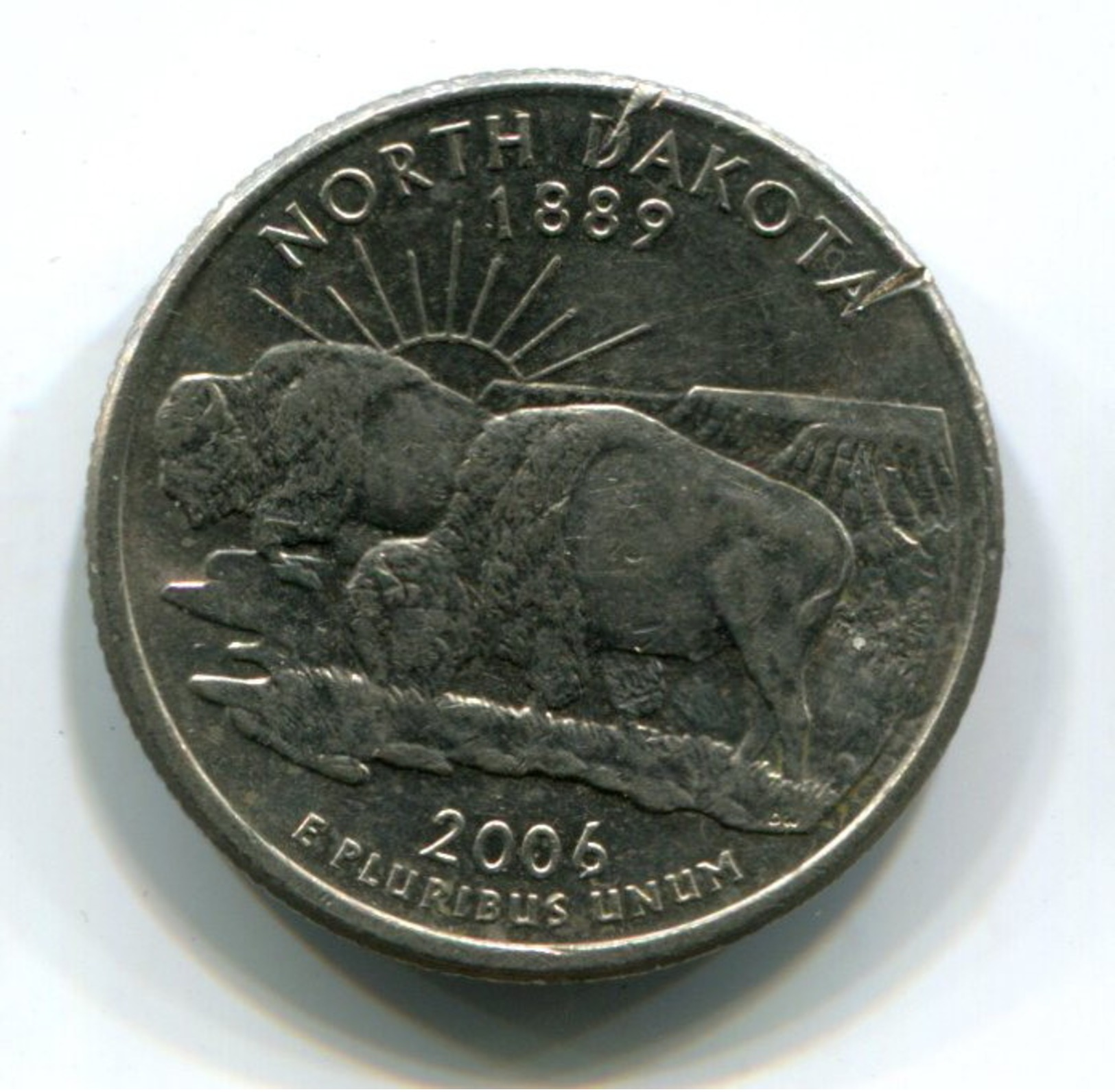 2006-P USA North Dakota 25c  Coin - 1999-2009: State Quarters