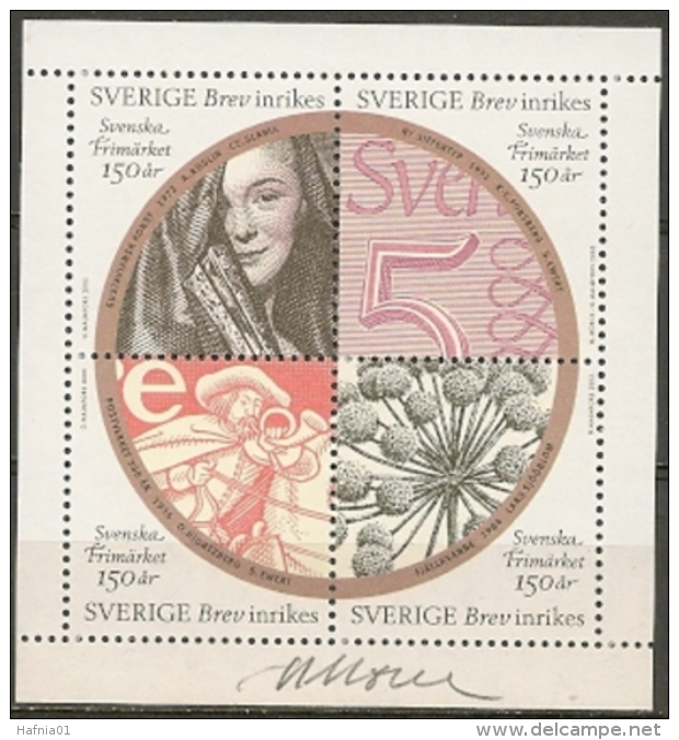Sweden 2005. 150 Anniv  Swedish Stamps.   Michel 2474, 2475, 2476, 2477 MNH.  Signed. - Ongebruikt