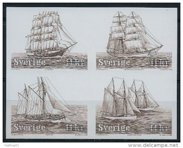 Sweden 2008. Sailing Ships.  Michel 2641-44  Black Print  MNH. - Proofs & Reprints