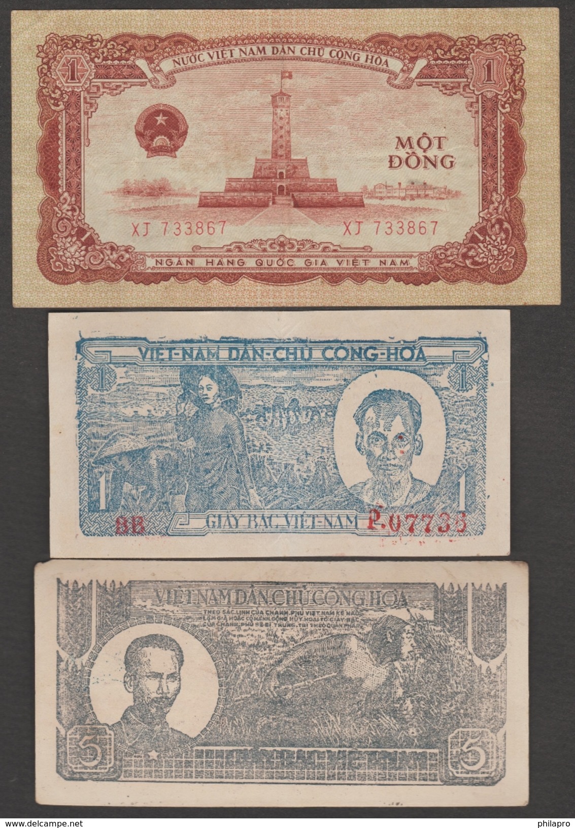 N.VIETNAM  3   BANKNOTE  DIFF.    Fine Réf  323 - Vietnam