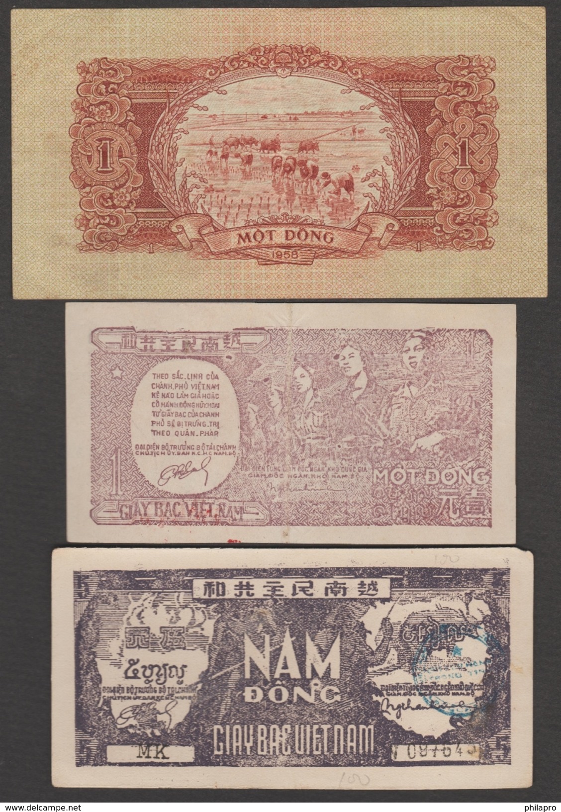 N.VIETNAM  3   BANKNOTE  DIFF.    Fine Réf  323 - Vietnam