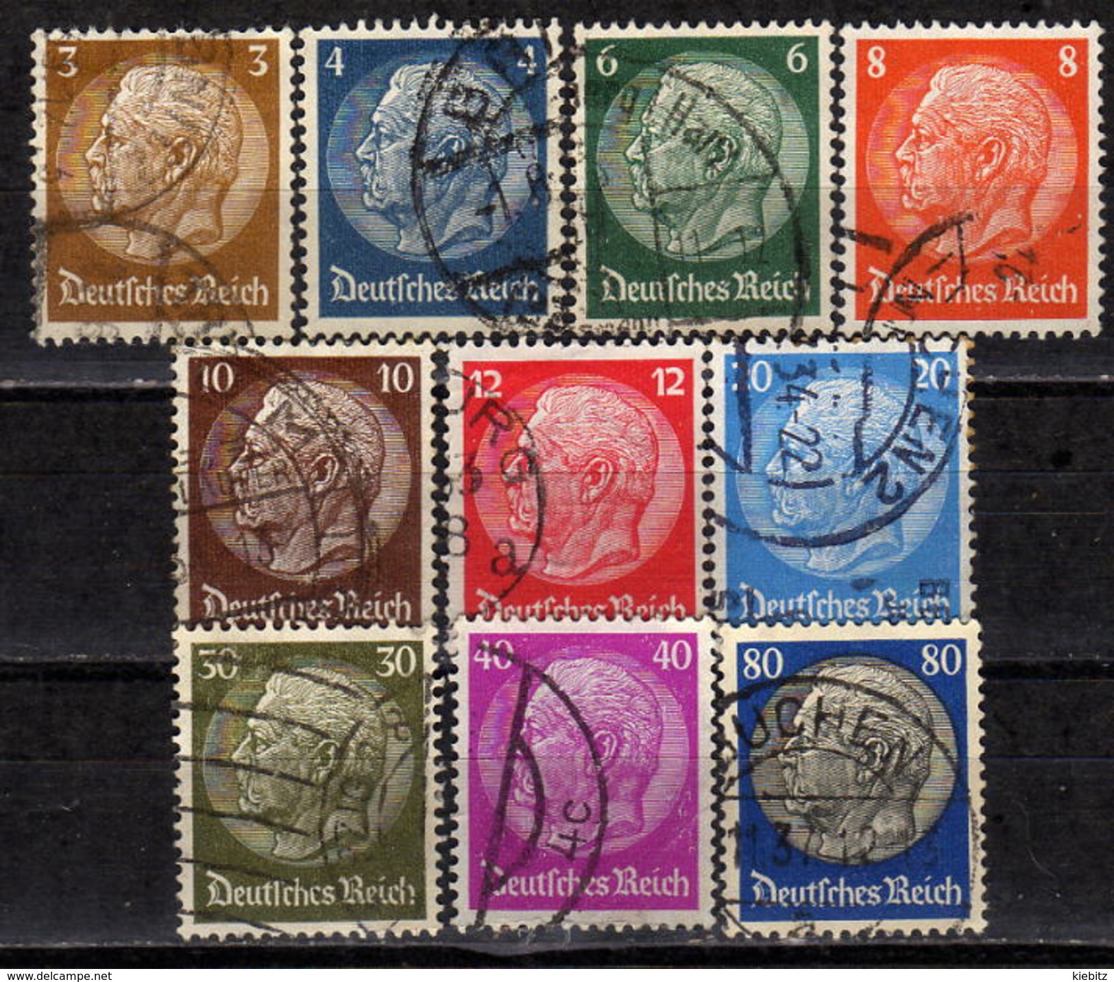 DEUTSCHES REICH 1933 - MiNr: 482-495 Lot 10 Verschiedene Used - Gebraucht