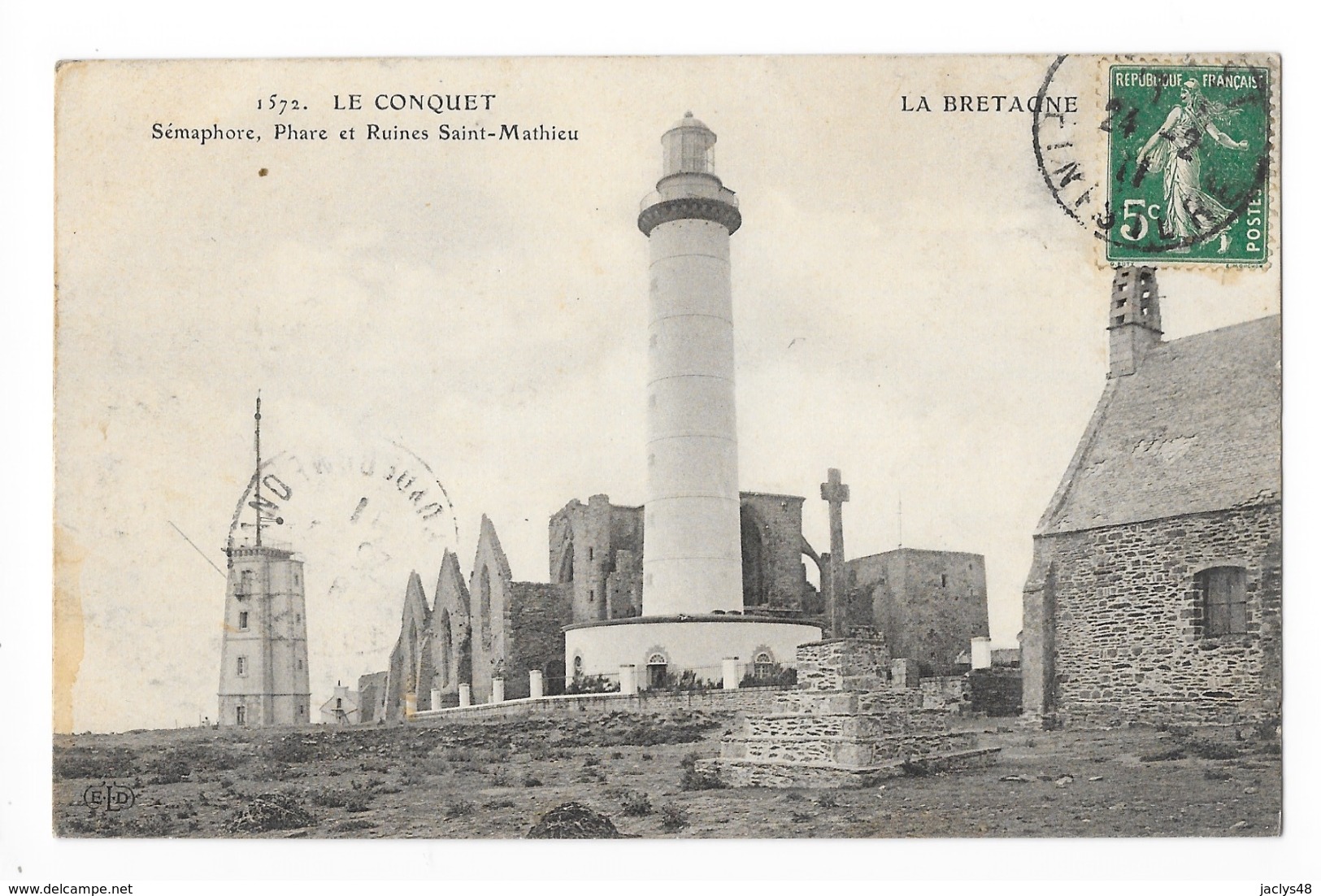 LE CONQUET  (cpa 29)  Sémaphore, Phare Et Ruines Saint-Mathieu  -   - L 1 - Le Conquet