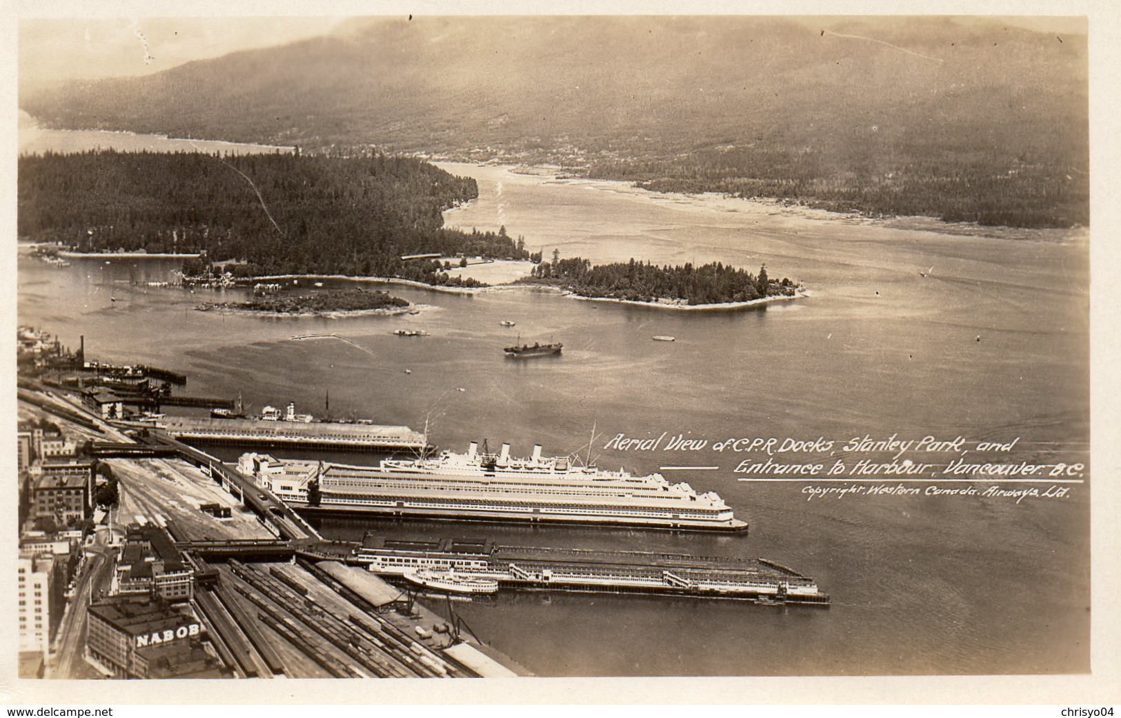 612Bc  Canada Vancouver Aerial View Docks Harbour - Vancouver