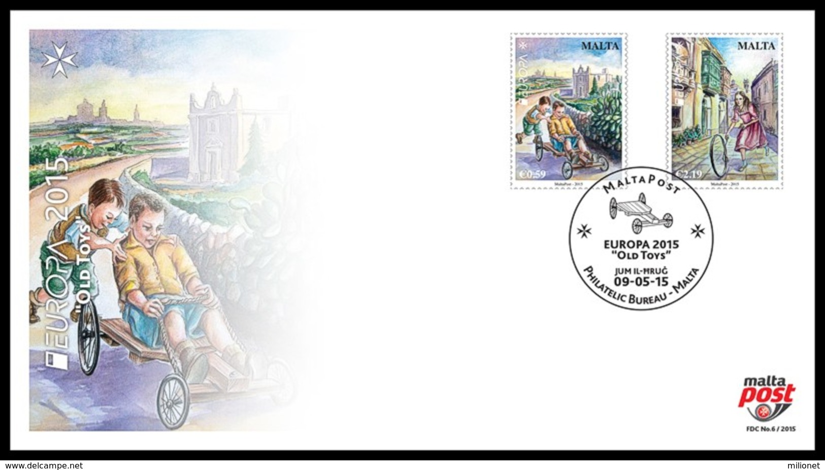 SALE!!! MALTA 2015 EUROPA CEPT OLD TOYS - FDC First Day Cover - 2015