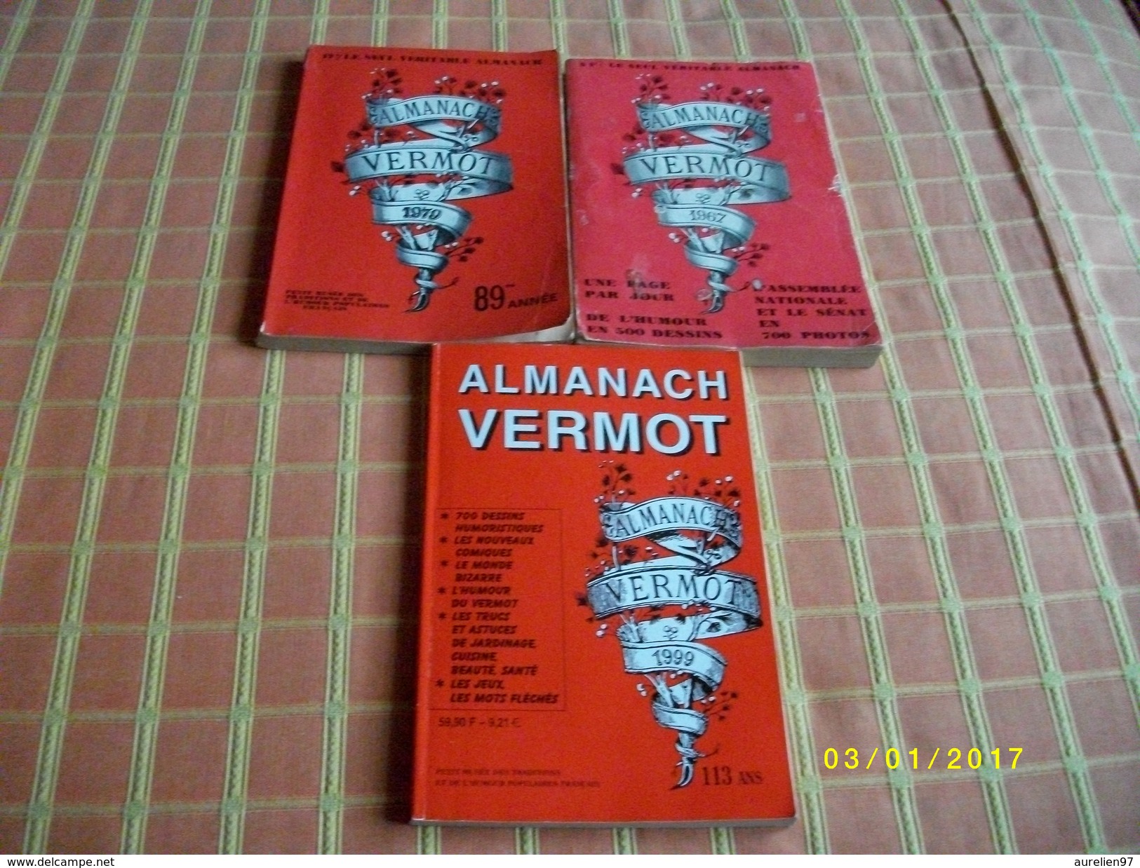 Lot De 3 Almanachs VERMOT - Paquete De Libros