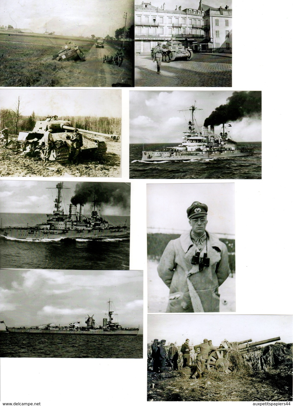 Lot De 44 Belles Repros Photos + 16 Gratuites Guerre 1939-45 & Ses Véhicules, Tanks, Avions, Bateaux, Navires, Soldats - Altri & Non Classificati