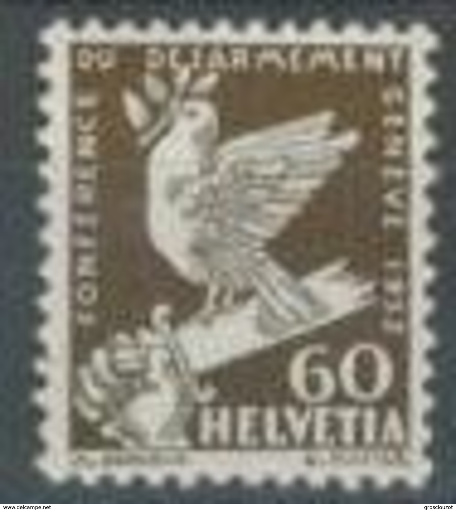 Svizzera 1932 N. 258 C. 60 Seppia MNH Cat. &euro; 63 - Nuovi