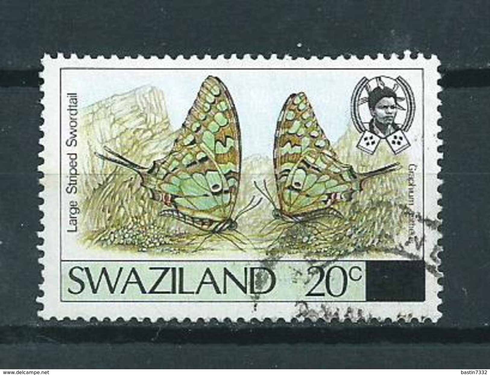 1990 Swaziland Overprint,vlinder,butterfly,papillon,schmetterlinge Used/gebruikt/oblitere - Swaziland (1968-...)
