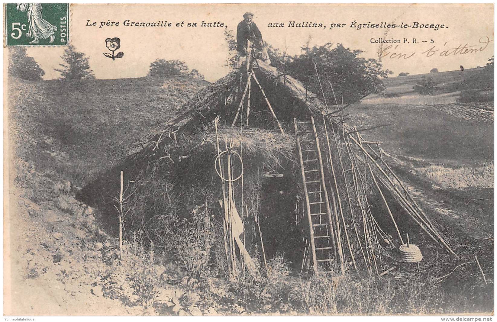 89 - YONNE / Egriselles Le Bocage - Le Père Grenouille Et Sa Hutte Aux Hullins - Beau Cliché Animé - Egriselles Le Bocage