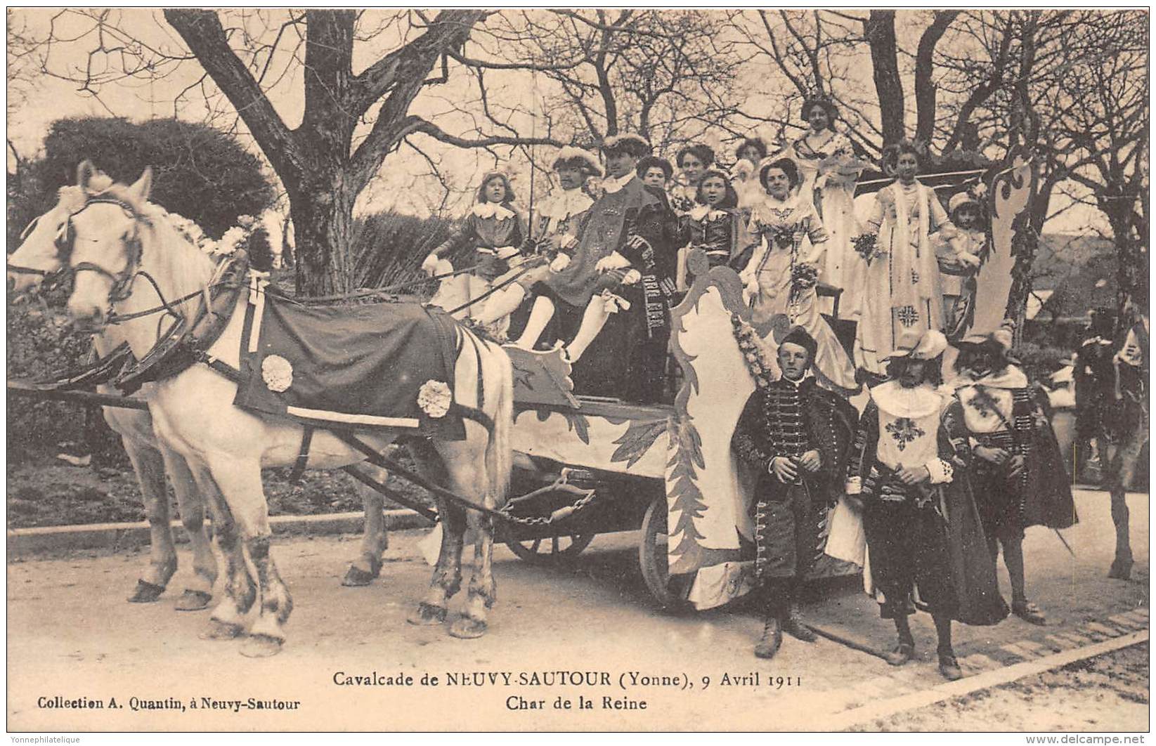 89 - YONNE / Neuvy Sautour - Cavalcade - Char De La Reine - Beau Cliché Animé - Neuvy Sautour