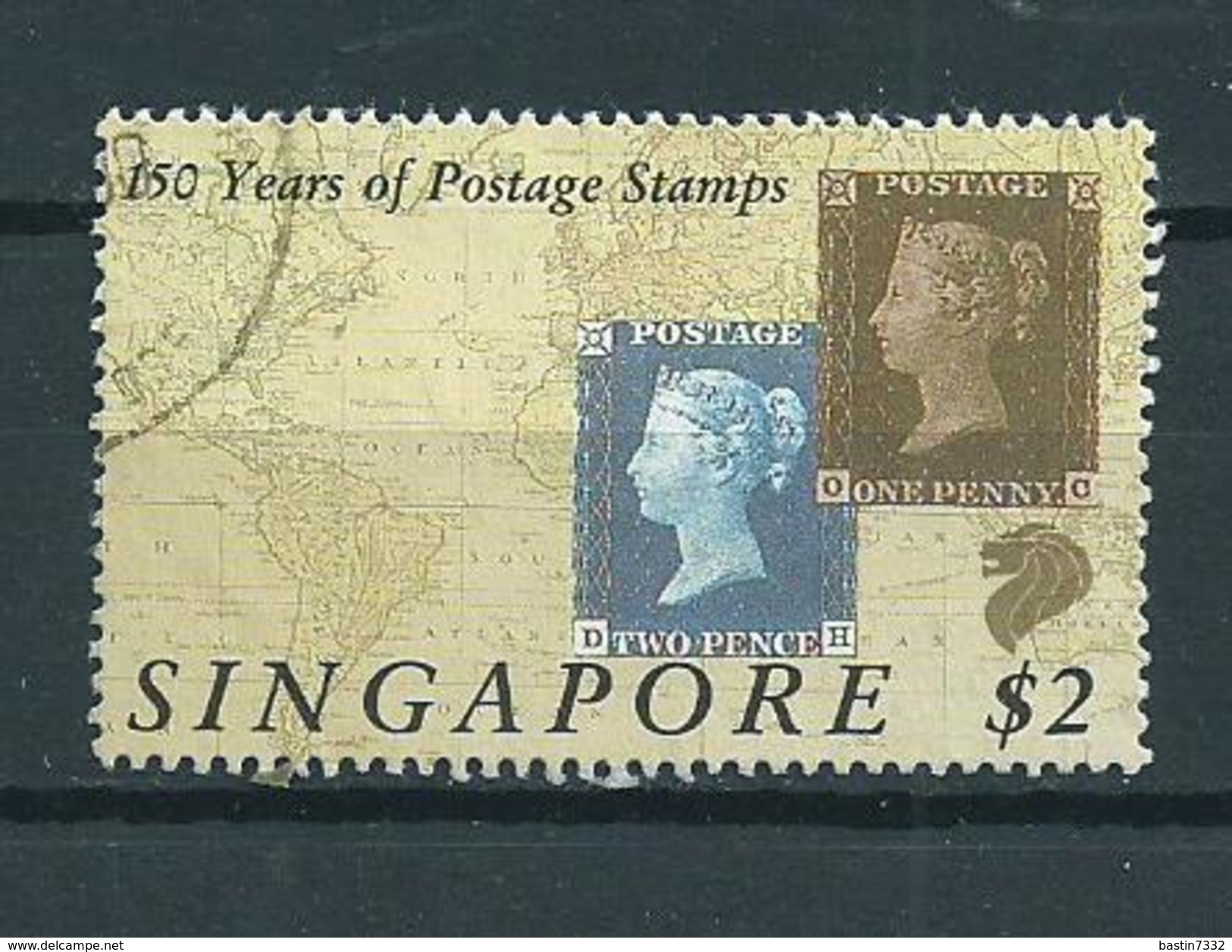 1990 Singapore $2.00 150 Years Of Postage Stamps Used/gebruikt/oblitere - Singapore (1959-...)