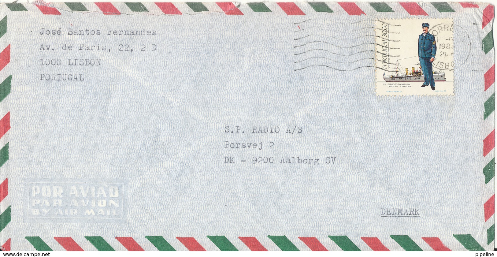 Portugal Air Mail Cover Sent To Denmark Lisboa 15-4-1983 - Covers & Documents