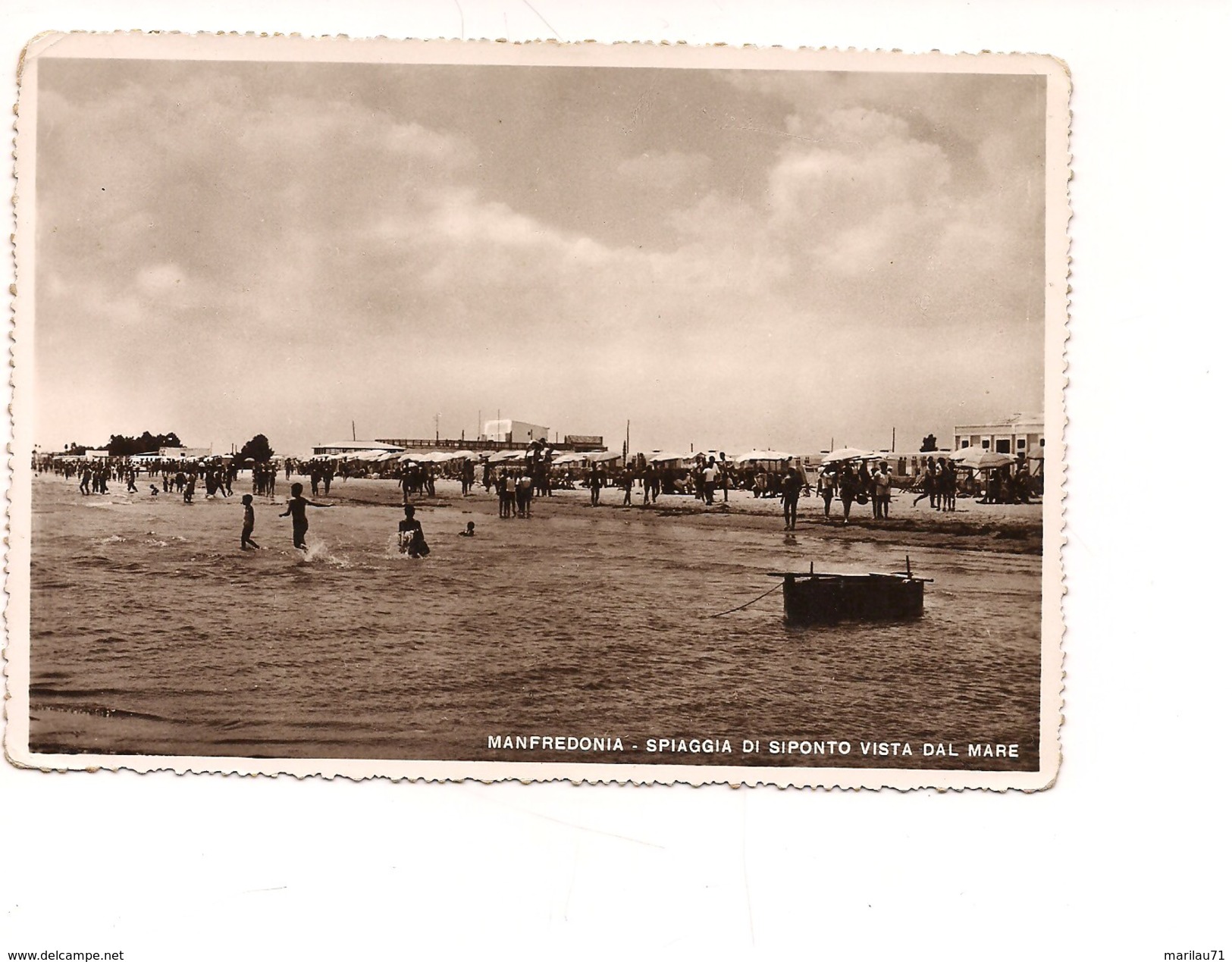 M3911 Puglia Lecce Spiaggia Siponto 1954 Viaggiata - Manfredonia