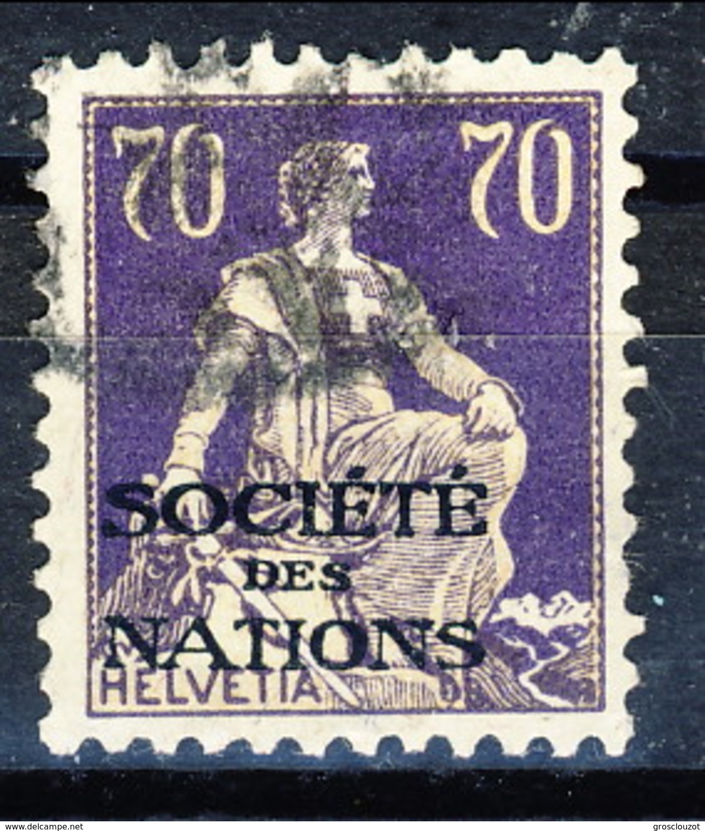 Svizzera Servizio 1924-37 Societé De Nations N. 56 C. 70 Viola E Bistro Usato Cat. &euro; 58 - Servizio