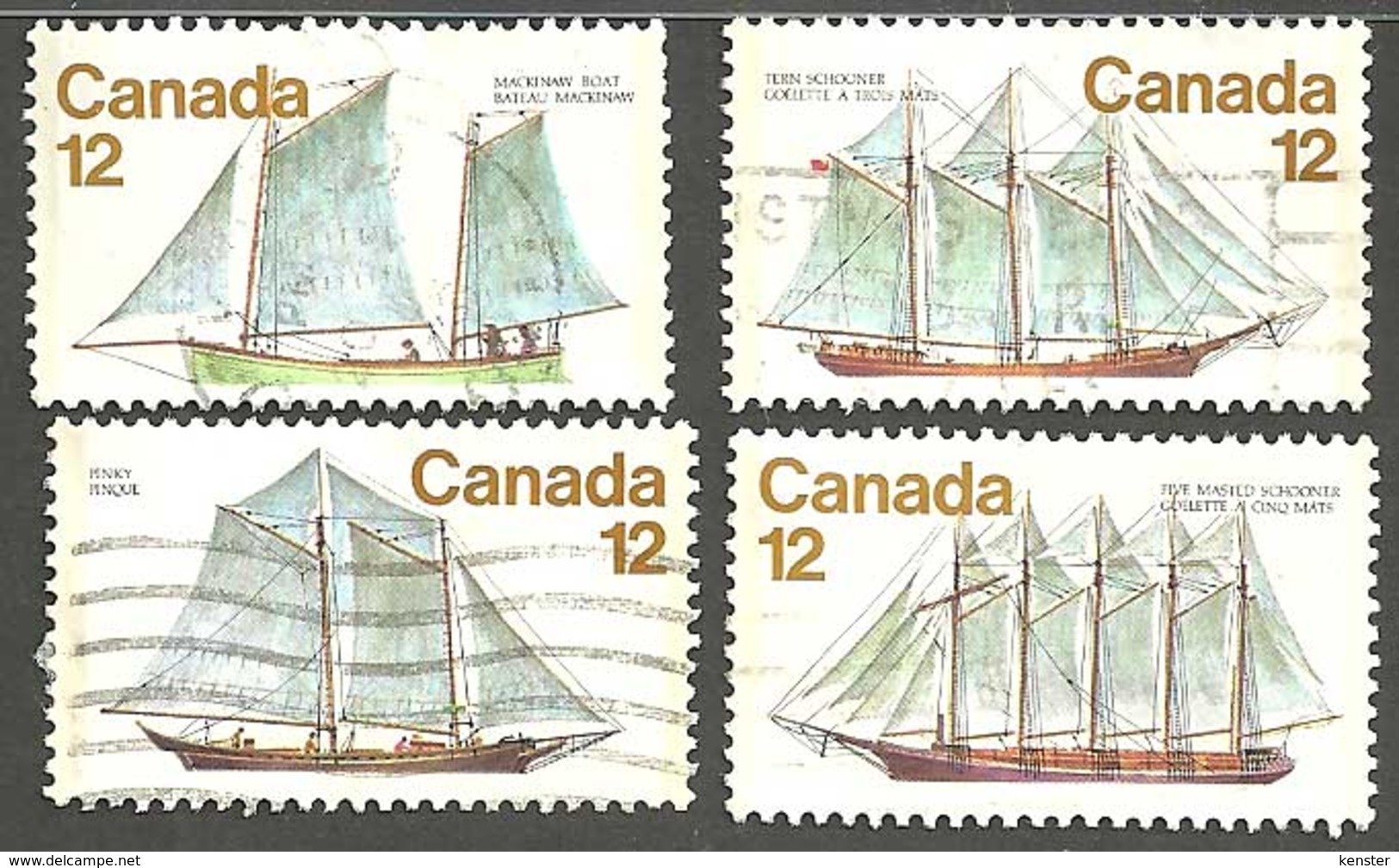 Sc.# 744-47 Sailing Vessels Used Set 1977 K818 - Usados