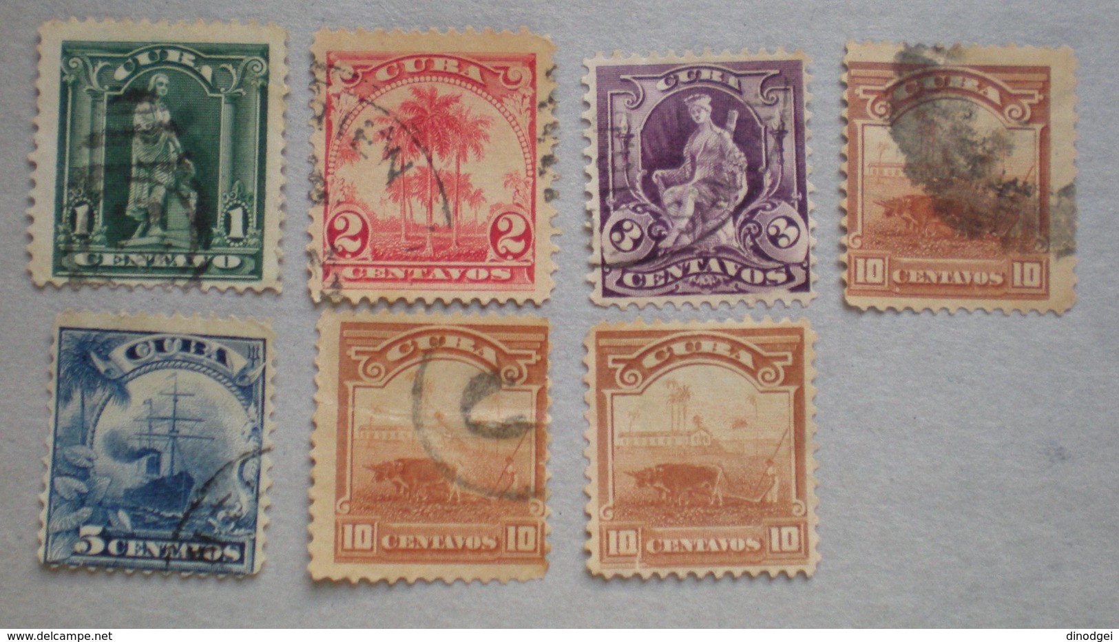 Cu003- CUBA - 1899/1902 - Lotto Usati - Sette Valori - Ongebruikt