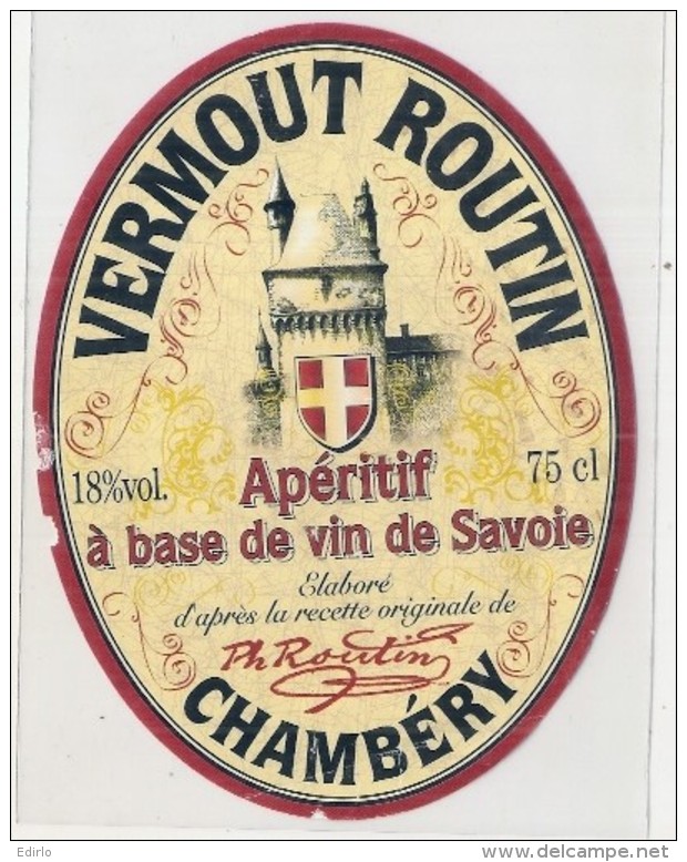 étiquette   - 1940/60 - VERMOUTH Routin  à Base De Vin De Savoie - Other & Unclassified