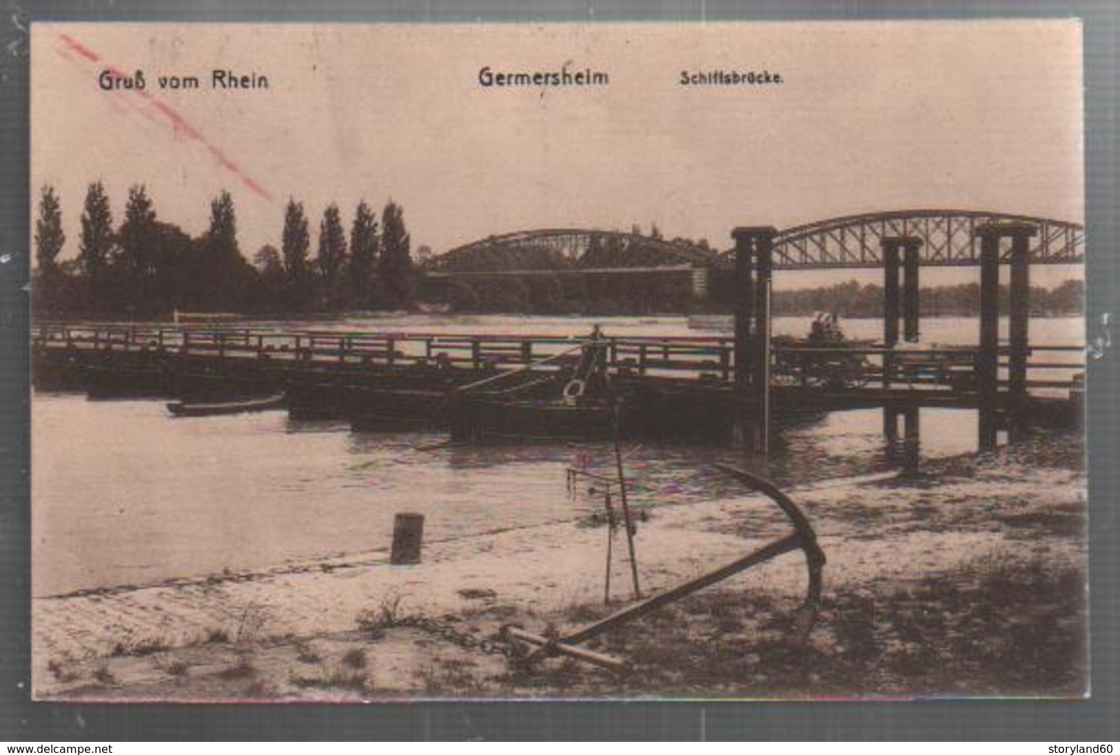 Cpa St002486 Gemersheim Pont De Bateaux Schiffsbrucke Grub Vom Rhein - Germersheim
