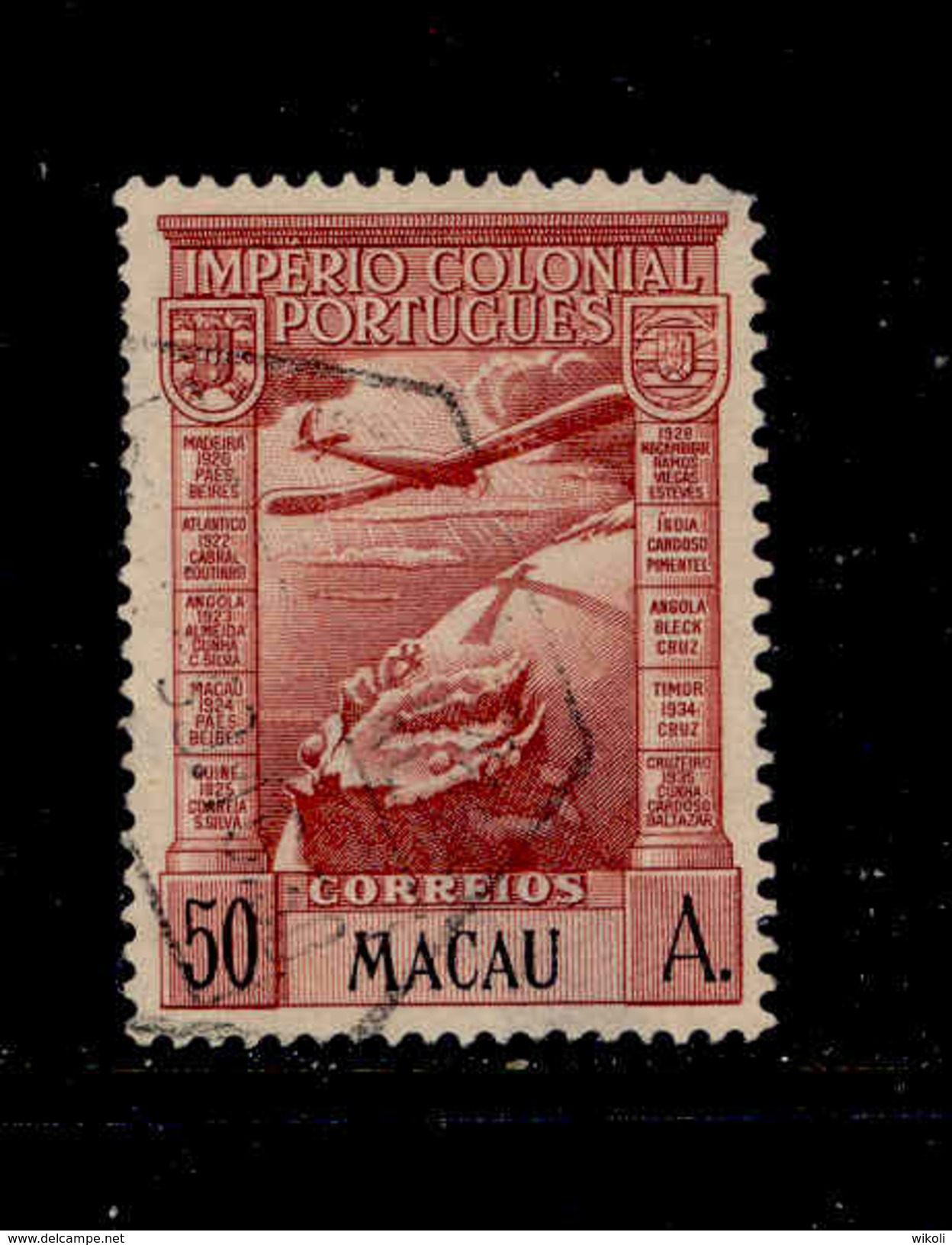 ! ! Macau - 1938 Air Mail 50 A - Af. CA 13 - Used - Luftpost