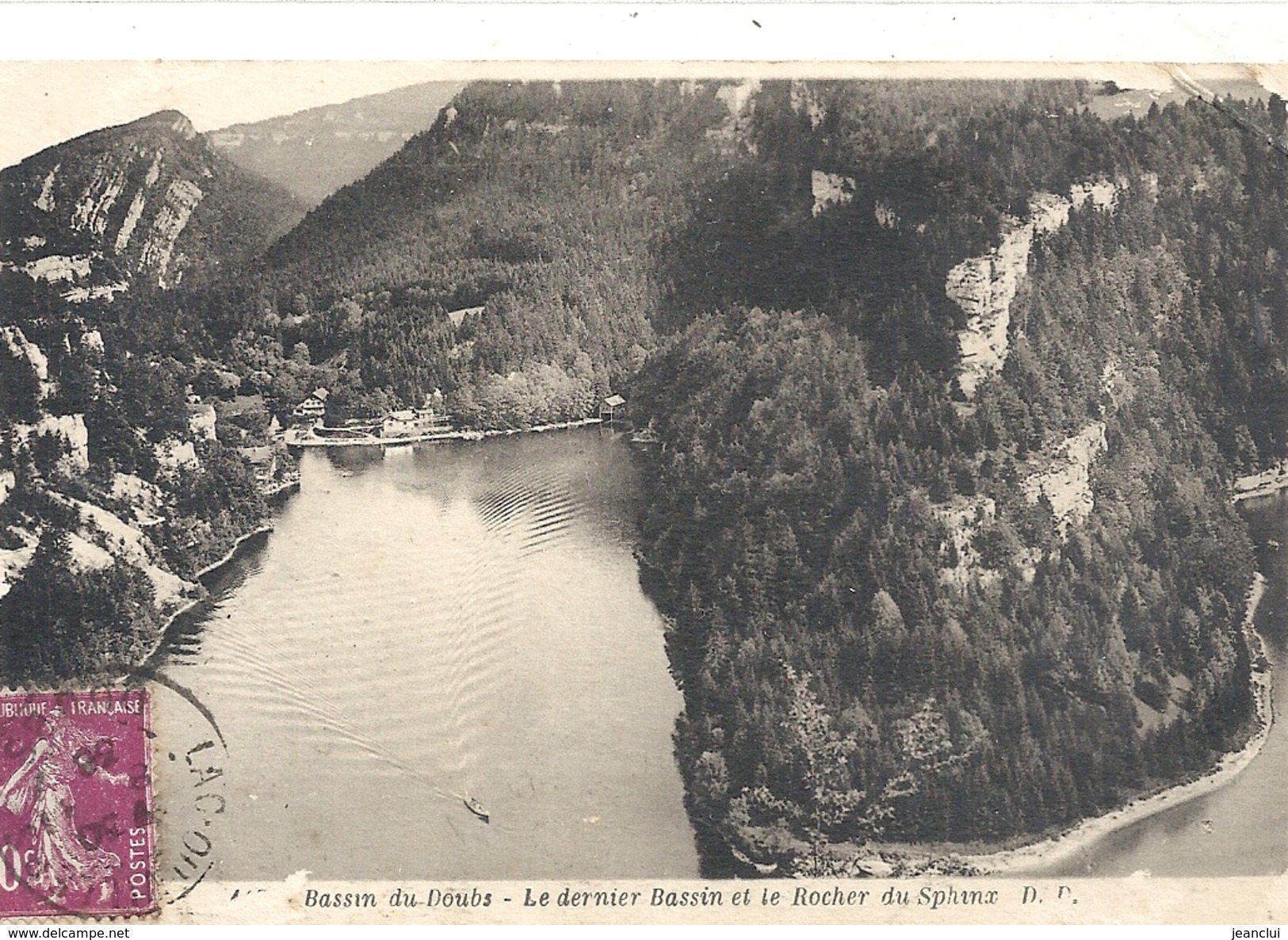 BASSIN DU DOUBS - LE DERNIER BASSIN ET LE ROCHER DU SPHINX . AFFR SUR RECTO EN 1938 - Autres & Non Classés