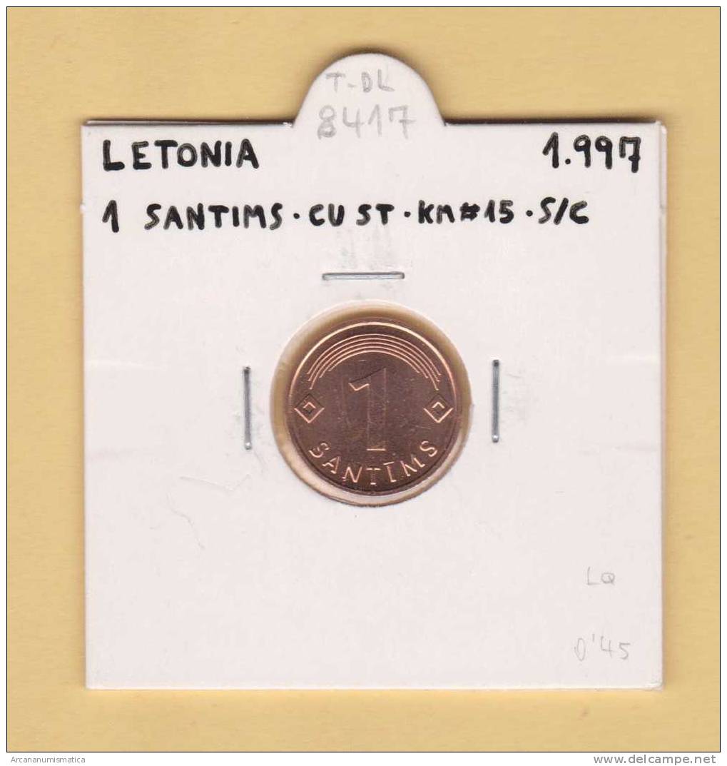 LETONIA   1  SANTIMS   1.997  CU ST   KM#15   SC/UNC    DL-8417 - Letonia