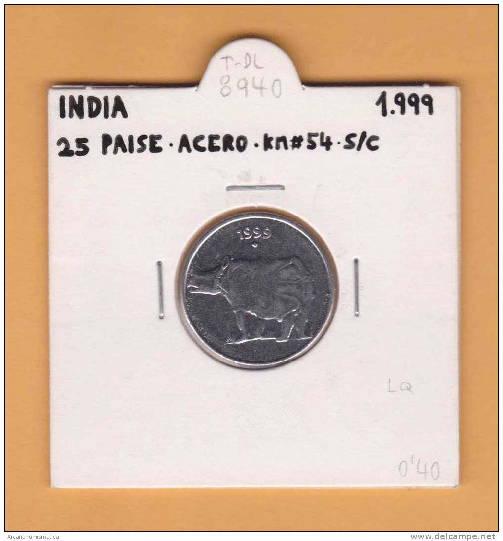 INDIA     25  PAISE   1.999  ACERO  KM#54   SC/UNC    DL-8940 - Inde