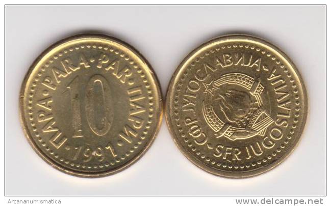 YUGOSLAVIA  10  PARA  1.991   CU  ZN  KM#139  SC/UNC  T-DL-10.295 - Yugoslavia