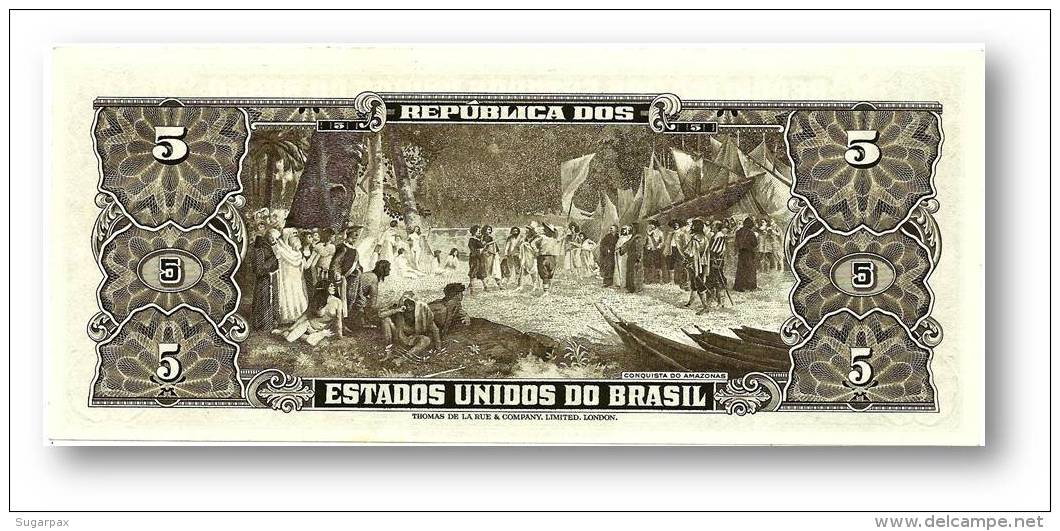 BRASIL - 5 CRUZEIROS - ND ( 1954 ) - P 158.b - UNC. - Serie 1001.&ordf; - Estampa 2A - Sign. 2 - Barão Do Rio Branco - Brésil