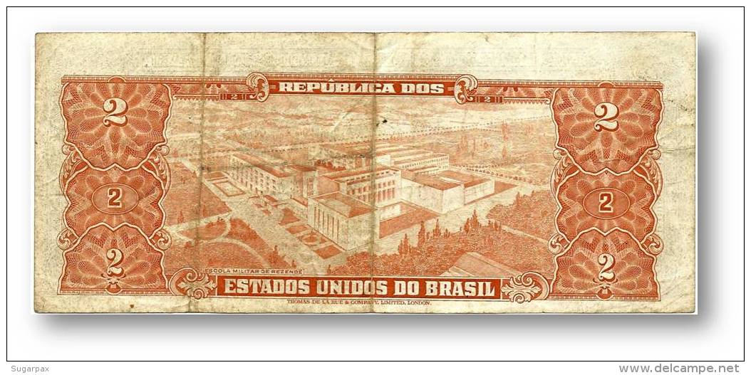 BRASIL - 2 CRUZEIROS - ND (1955 ) - P 157 - Serie 229.&ordf; - Sign. 3 - Estampa 2A - Duque De Caxias - Brésil