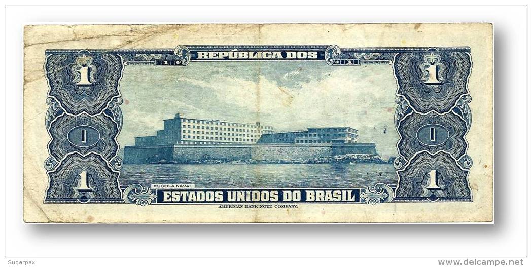 BRASIL - 1 CRUZEIRO - ND (1956 ) - P 150.c - Serie 2887.&ordf; - Sign. 5 - W/o Estampa ( 1A ) - Marquês De Tamandaré - Brasile