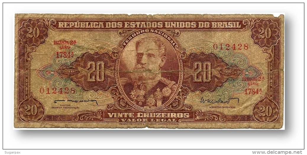 BRASIL - 20 CRUZEIROS - ND ( 1962 ) - P 178 - Serie 1784.&ordf; - Sign. 11 - Estampa 2A - Marechal Deodoro Da Fonseca - Brasil