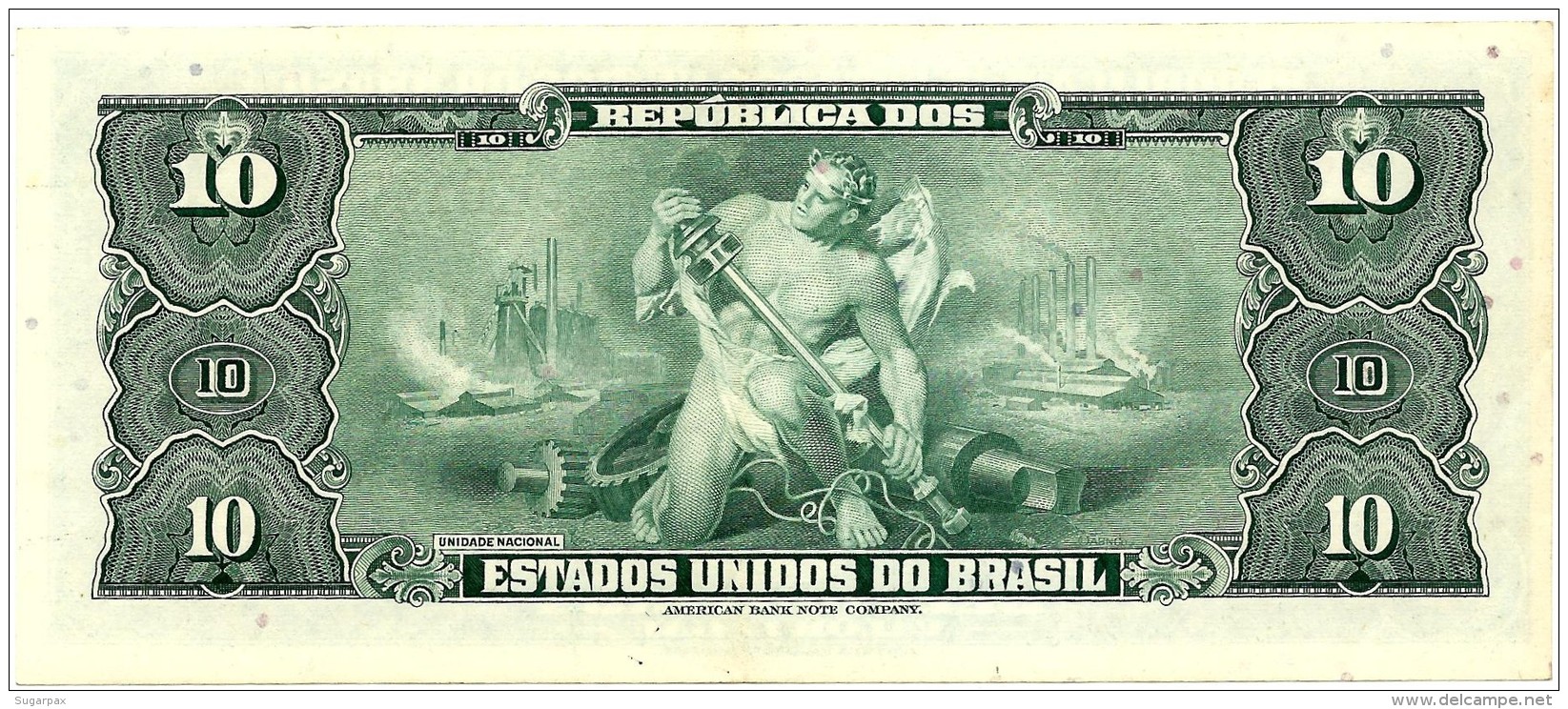 BRASIL - 10 CRUZEIROS - ND ( 1963 ) - P 167.b - Sign. 12 - Serie 759.&ordf; - Estampa 1A - Getulio Vargas - Brasilien