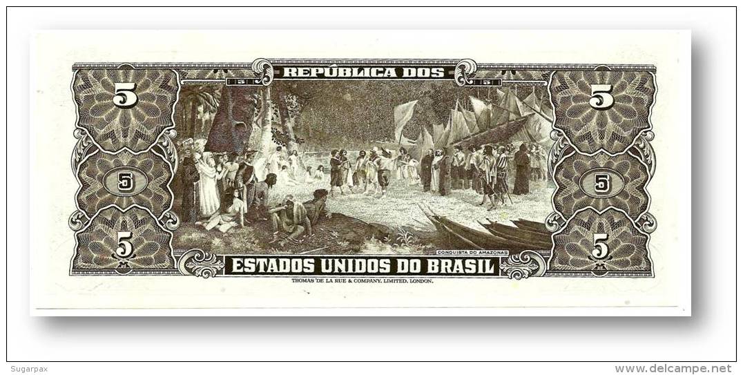 BRASIL - 5 CRUZEIROS - ND ( 1964 ) - P 176.d - UNC. - Sign. 14 - Serie 3806.&ordf; - Estampa 2A - Barão Do Rio Branco - Brazil