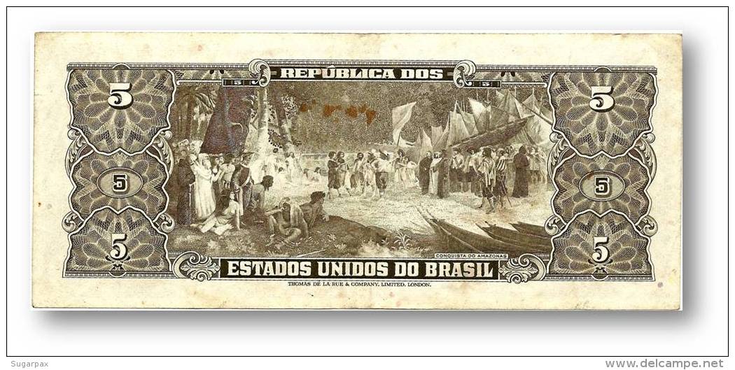 BRASIL - 5 CRUZEIROS - ND ( 1964 ) - P 176.d - Sign. 14 - Serie 4327.&ordf; - Estampa 2A - Barão Do Rio Branco - Brasile