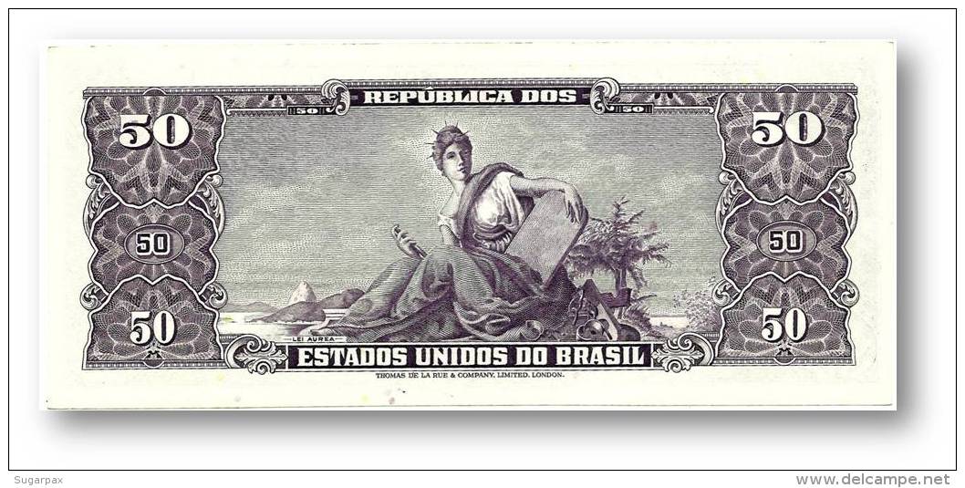 BRASIL - 5 CENTAVOS On 50 CRUZEIROS ND ( 1966 ) P 184.a ERROR Sign. 15 Serie 1137.&ordf; Estampa 2A Princesa Isabel - Brasile