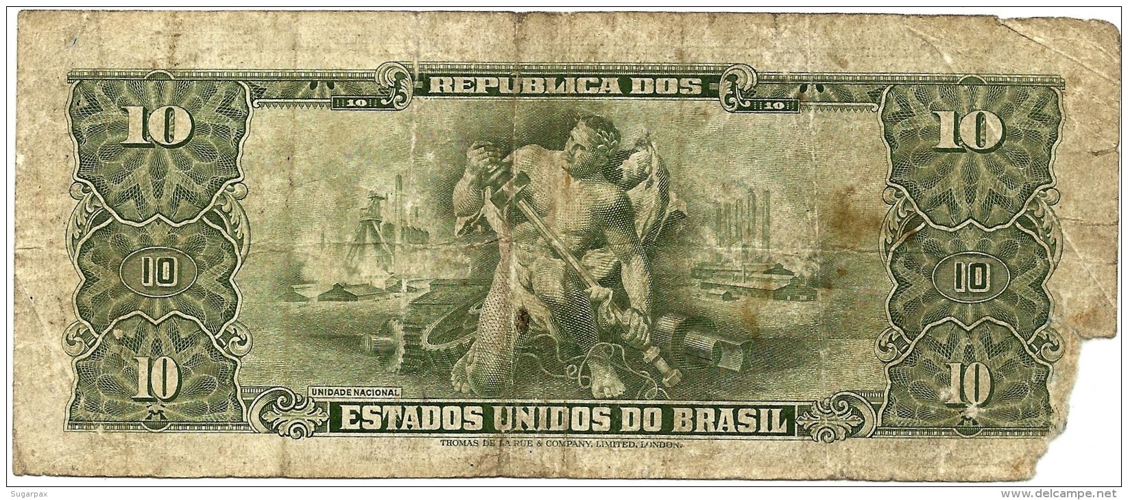 BRASIL - 1 CENTAVO On 10 CRUZEIROS ND (1967 ) - P 183.b - Sign. 15 - Serie 3607.&ordf; - Estampa 2A - Getulio Vargas - Brasil