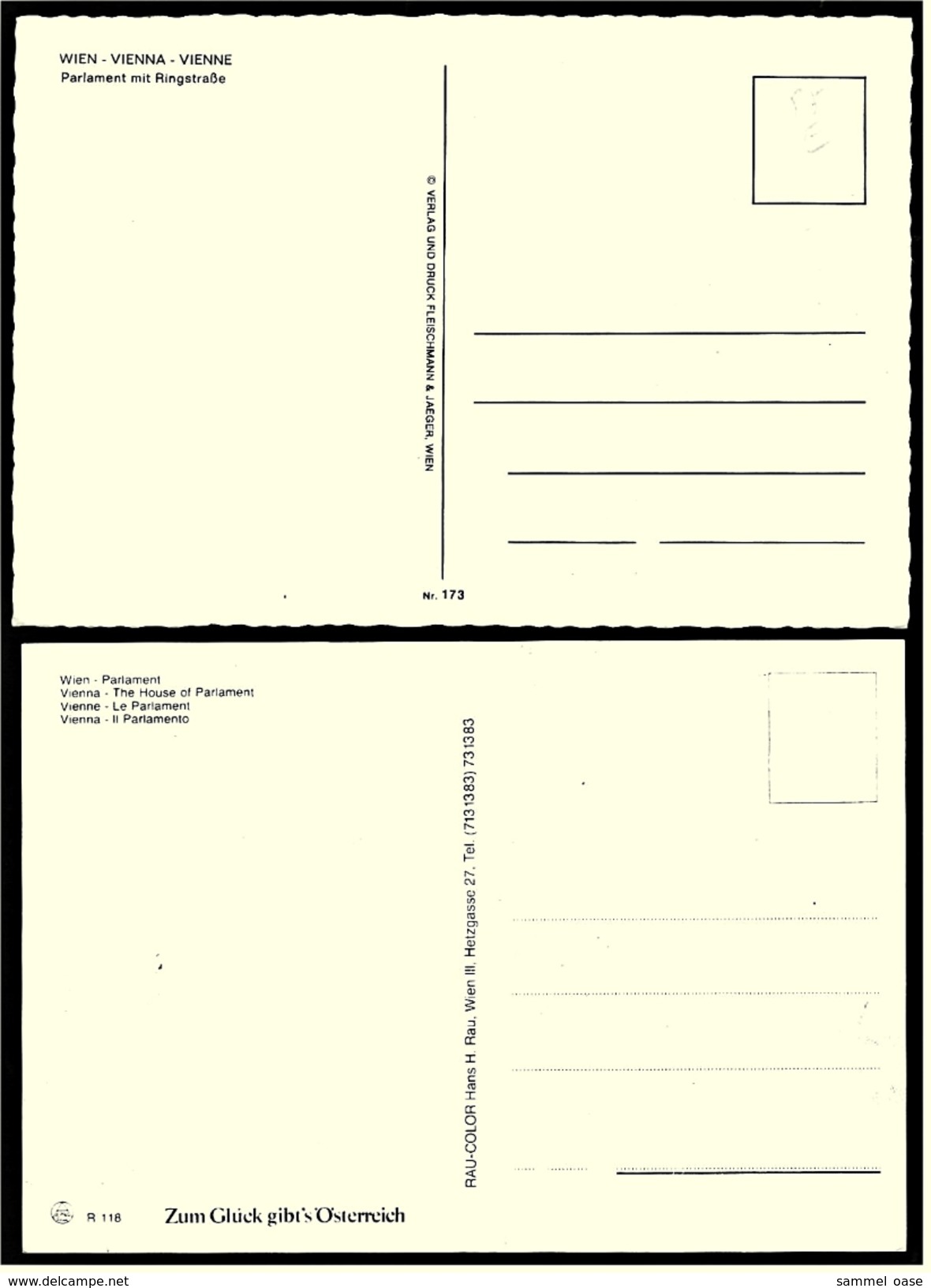 2 X Wien  -  Parlament Mit Ringstraße  -  Parlament  -  Ansichtskarten Ca. 1970   (6321) - Ringstrasse