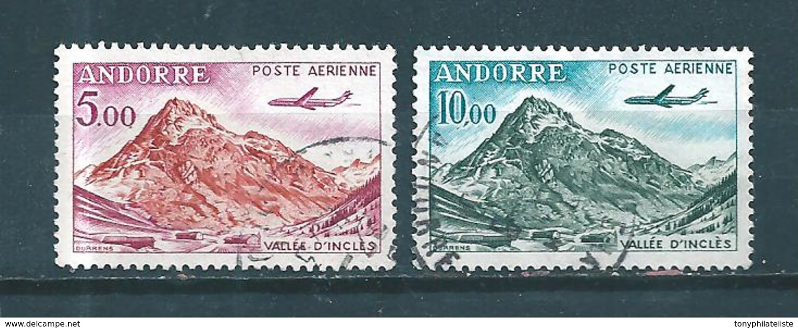 Timbres D´andorre De 1961/64  PA  N°7 Et 8  Oblitérés - Luchtpost