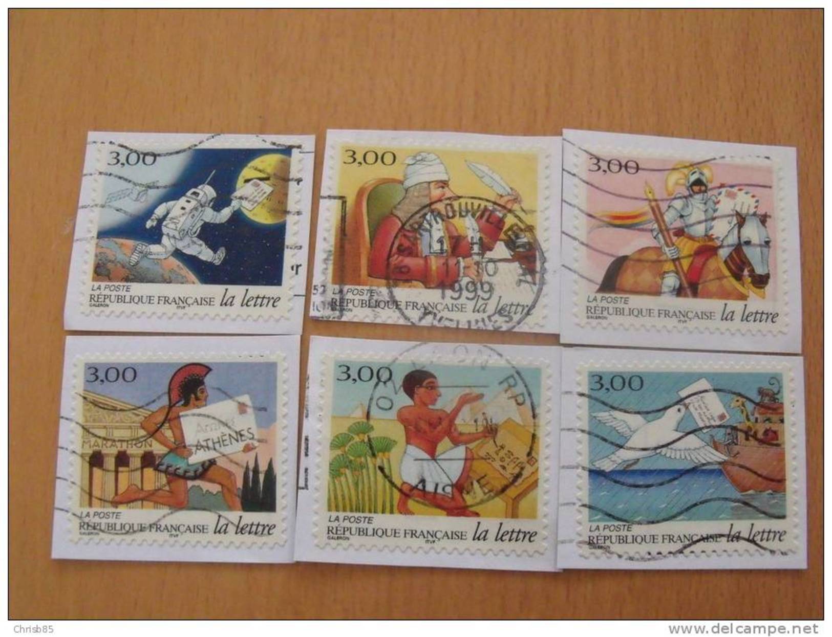 SERIE COMPLETE  1997 6  TIMBRES DIFFERENTS JOURNEES DE LA LETTRE - Usados