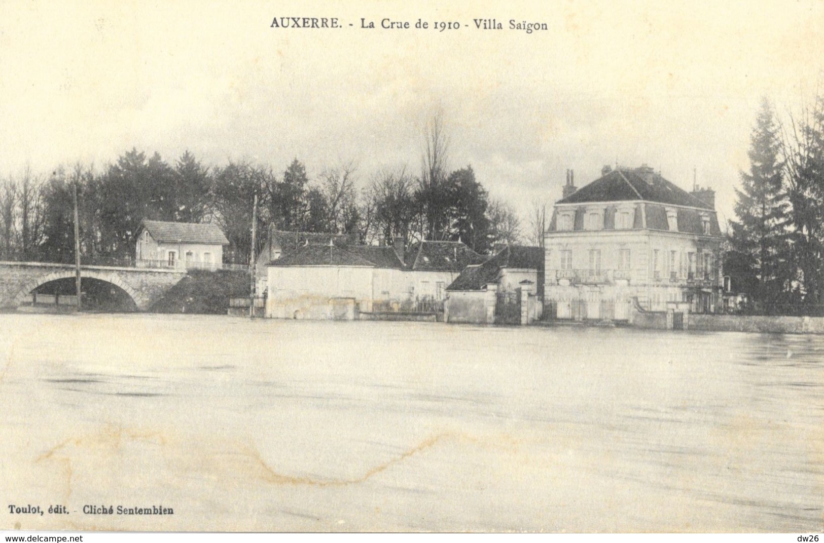 Auxerre - La Crue De 1910 - Villa Saïgon - Edition Toulot - Carte Non Circulée - Inondations