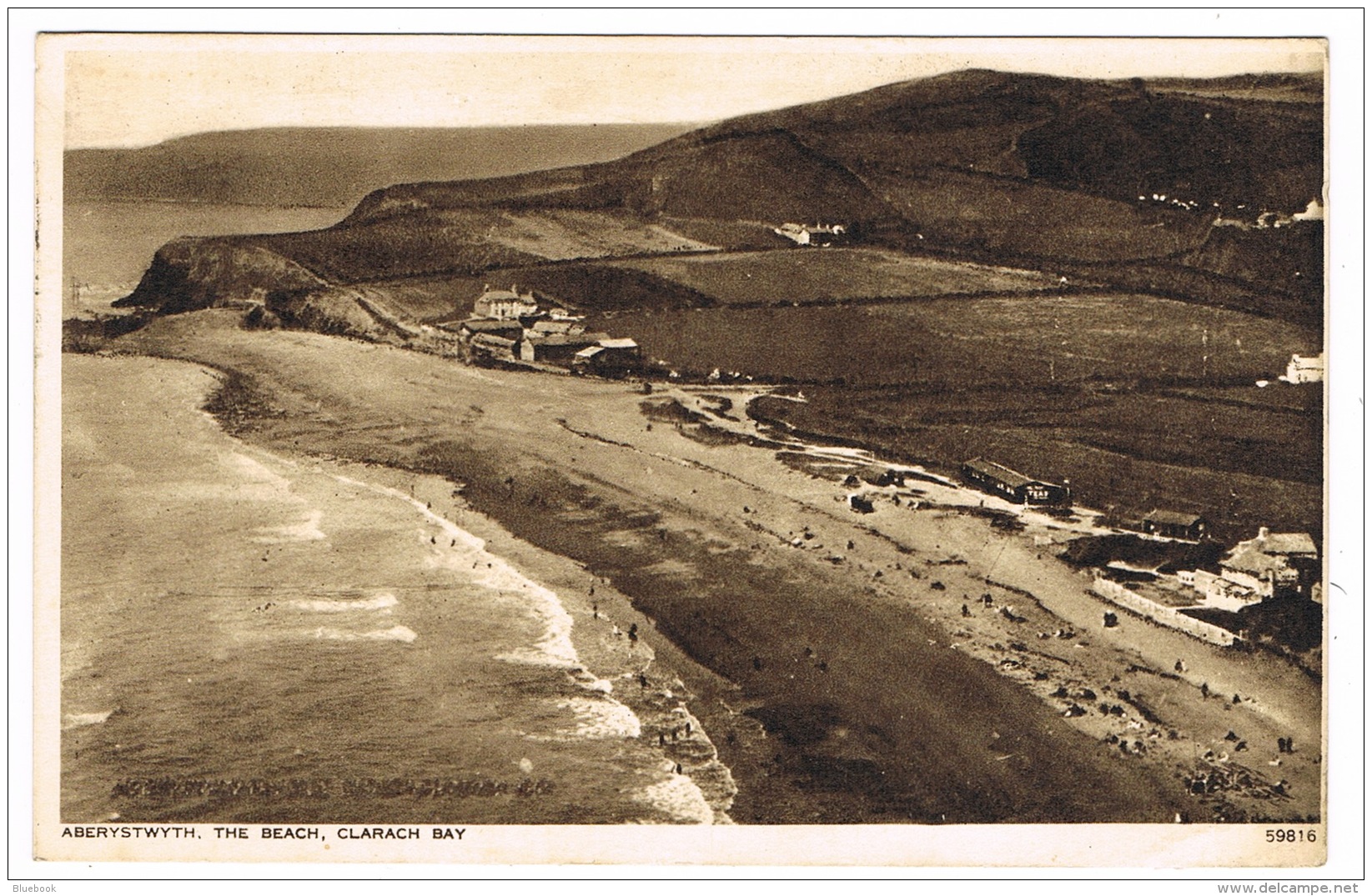 RB 1141 -  1939 Postcard - The Beach Clarach Bay Aberystwyth Cardiganshire Wales - Cardiganshire