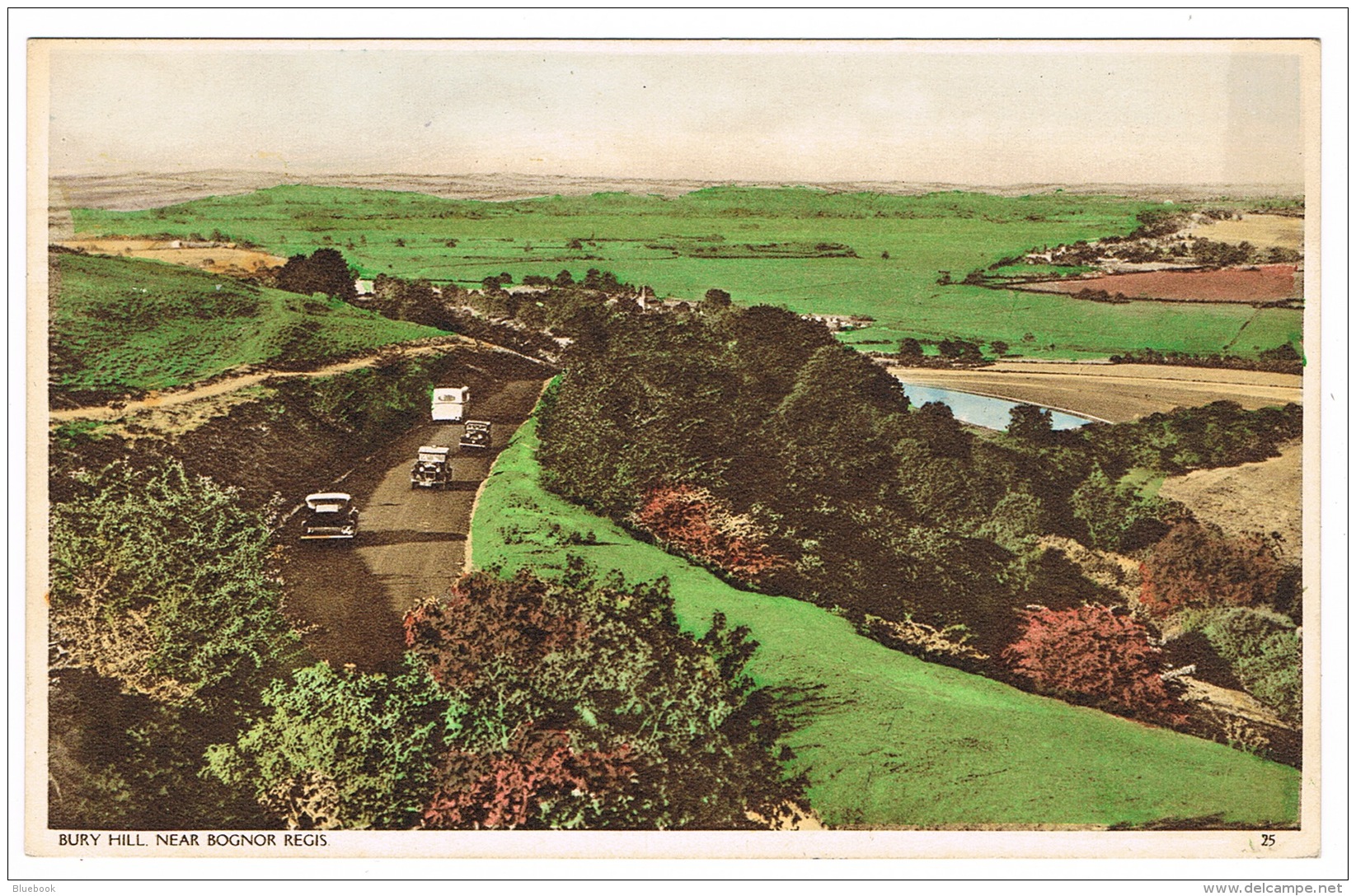 RB 1140 - Postcard - Cars On Road At Bury Hill Near Bognor Regis Sussex - Bognor Regis