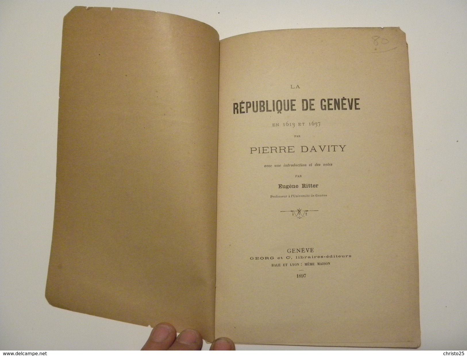 La République De Genève Pierre Davity 1897 - 1801-1900