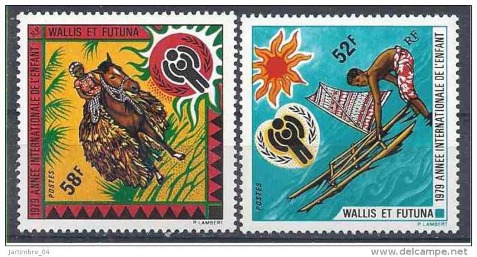 1979 WALLIS FUTUNA 232-33** Année Enfant, Cheval - Unused Stamps