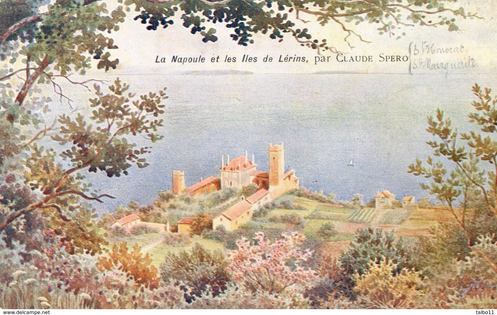 Reproduction D'un Tableau - La Mapoule  Et Les Iles Lérins  Par Claude Spero - Pub Rivoire & Carret - Autres & Non Classés